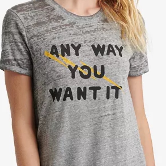 🔥LUCKY BRAND🔥JOURNEY GRAPHIC BAND T-SHIRT ANY WAY YOU WANT IT GRAY SMALL NWT - Picture 2 of 2